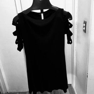 Black dress with cut out sleeves
